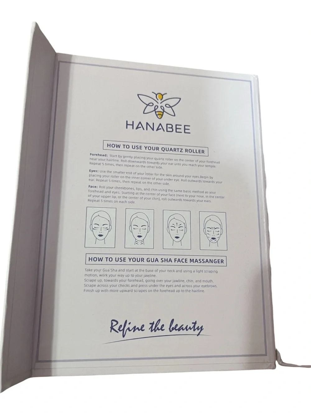 HANABEE Original Quartz Facial Roller & Gua Sha Set – NEW IN BOX